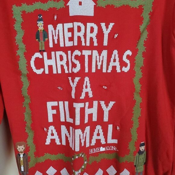 Home Alone Red Christmas Light Up Sweater Small *Does Not Work * - Picture 4 of 8